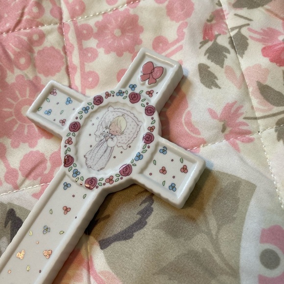 NWT 1991 Precious Moments Velvet Christening Cross - Picture 6 of 10